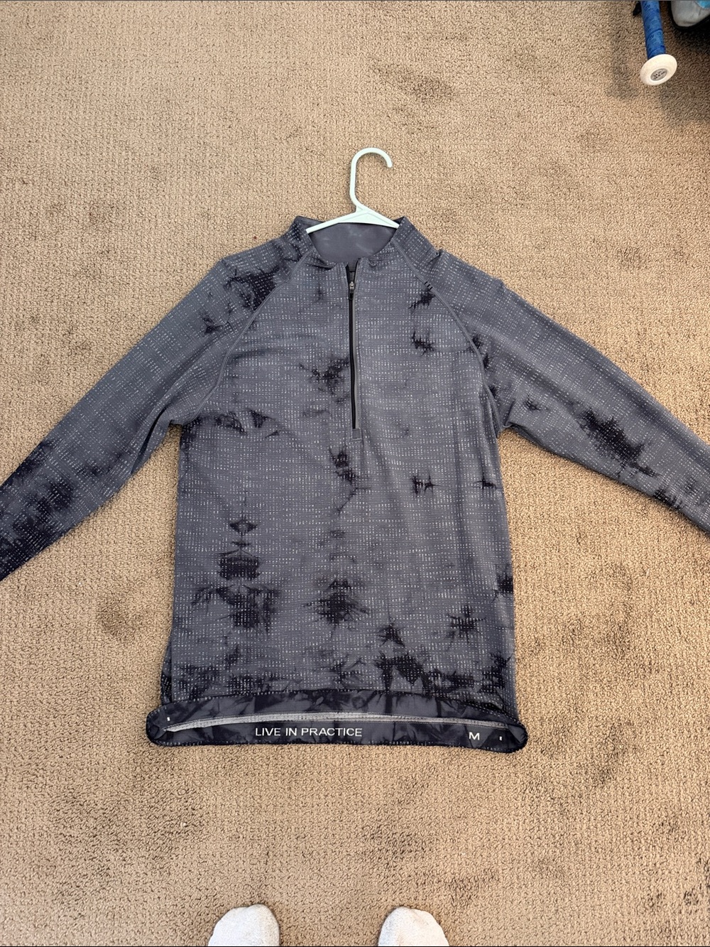 lululemon athletica Black Tie-Dye Quarter-Zip Pullover